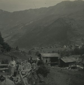 Switzerland Pralovin Road to Arolla Old Possemiers Stereoview Photo 1920