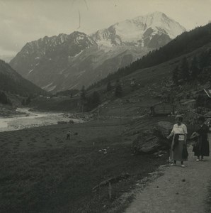 Switzerland Pigne Arolla Serra of Vuibex Old Possemiers Stereoview Photo 1920