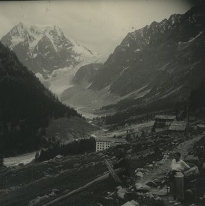 Switzerland Mayens d'Arolla Mount Collon Old Possemiers Stereoview Photo 1920