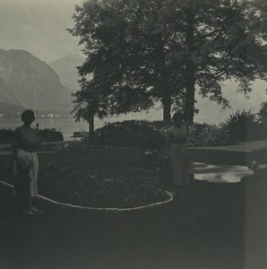 Italy Bellagio Villa Trotti Gardens Cadenabbia Possemiers Stereoview Photo 1920