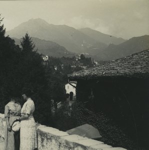Italy Lake Como Menaggio Cadenabia road Old Possemiers Stereoview Photo 1920