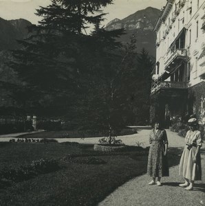 Italy Lake Como Menaggio Hotel Victoria Old Possemiers Stereoview Photo 1920 #1