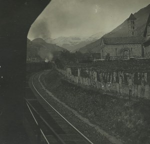 Switzerland Giornico Church from Train Old Possemiers Stereoview Photo 1920