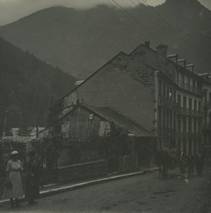 Pyrenees Cauterets Railliere Street Cabaliros Possemiers Stereoview Photo 1920