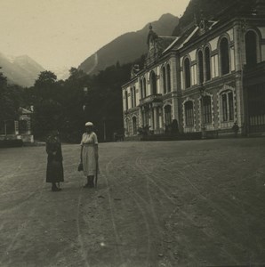 Pyrenees Cauterets esplanade des Oeufs Old Possemiers Stereoview Photo 1920