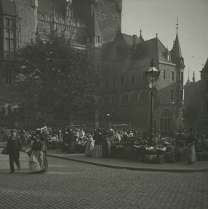 Germany Cologne Koln? Market Scene Old Possemiers Stereoview Photo 1920 #1