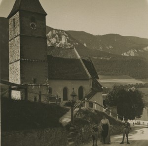 Austria Semmering Payerbach church Old Photobrom Stereoview Photo 1900