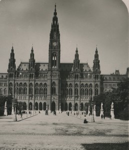 Austria Vienna City Hall Old Wurthle Stereoview Photo 1900