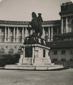 Austria Vienna Statue of Prince Eugene Old Wurthle Stereoview Photo 1900