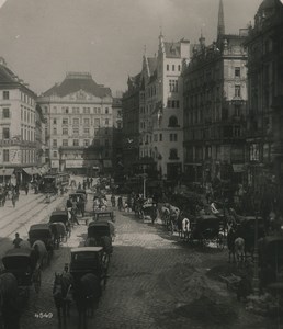 Austria Vienna new market place Old Wurthle Stereoview Photo 1900