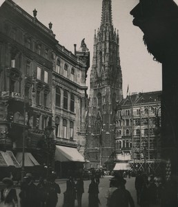 Austria Vienna Stephansplatz Old Wurthle Stereoview Photo 1900