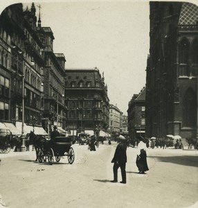 Austria Vienna Stephansplatz Old Wurthle Stereoview Photo 1900