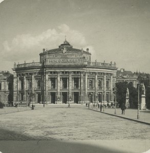 Austria Vienna Burgtheater Theatre Old Wurthle Stereoview Photo 1900