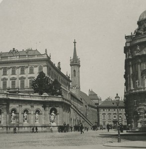 Austria Vienna Albrechtsplatz Albertina Old Stereoview Photo 1900