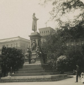 Austria Vienna Monument Schiller Old Stereoview Photo 1900