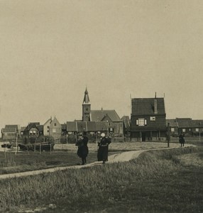 Netherlands Marken panorama Old NPG Stereoview Photo 1900
