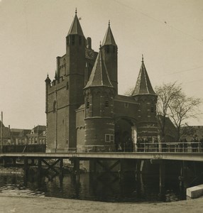 Netherlands Haarlem Amsterdamse Poort City Gate Old NPG Stereoview Photo 1900