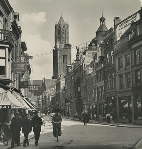 Netherlands Utrecht Steenweg street Old NPG Stereoview Photo 1900