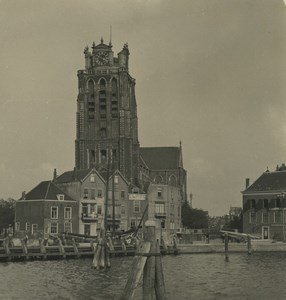 Netherlands Dordrecht Grote Kerk Church Old NPG Stereoview Photo 1900