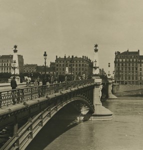 France Lyon Pont du Midi Bridge Rhone Old NPG Stereoview Photo 1900