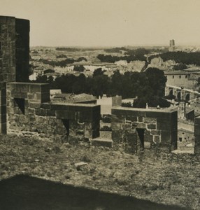 France Aude Carcassonne fortified city panorama Old NPG Stereoview Photo 1900