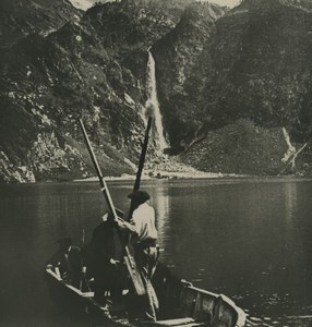 France Pyrenees Luchon Lac d'Oo Mountain Lake Old NPG Stereoview Photo 1900