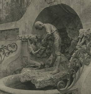 Germany Leipzig Märchenbrunnen Fountain Old NPG Stereoview Photo 1900 #1