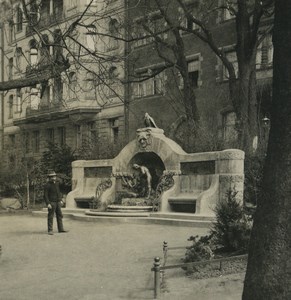 Germany Leipzig Märchenbrunnen Fountain Old NPG Stereoview Photo 1900 #2