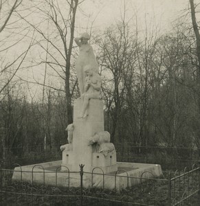 Germany Leipzig Schäferbrunnen Fountain Old NPG Stereoview Photo 1900