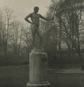 Germany Leipzig the guard Statue Old NPG Stereoview Photo 1900