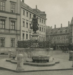 Germany Leipzig Madchen Fountain Old NPG Stereoview Photo 1900
