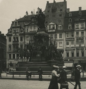 Germany Leipzig Siegesdenkmal Monument Old NPG Stereoview Photo 1900