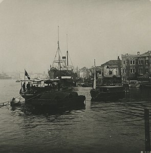 Italy Venice canal San Marco Old Stereoview Photo 1900