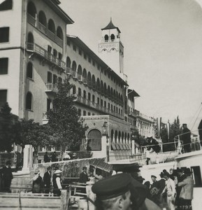 Italy Lake Garda Gardone Grand Hotel Old Stereoview Photo 1900