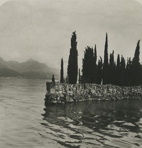 Italy Lake Garda Island Old Stereoview Photo 1900