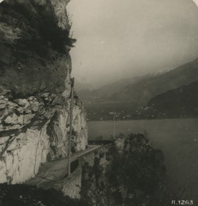 Italy Lake Garda Ponale Road Torbole Old Stereoview Photo 1900