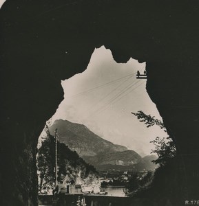 Italy Lake Garda Ponale Road Tunnel Old Stereoview Photo 1900