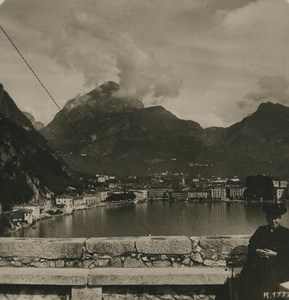 Italy Lake Garda Riva from Ponale Road Old Stereoview Photo 1900 #2