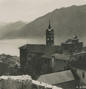 Italy Lake Maggiore Locarno Madonna del Sasso Old Stereoview Photo 1900 #1