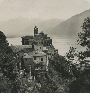 Italy Lake Maggiore Locarno Madonna del Sasso Old Stereoview Photo 1900 #2