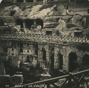 Italy Roma Rome Colosseum Roman Arena Old SIP Stereoview Photo 1900's