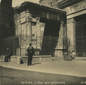 Italy Roma Rome Arch of Septimius Severus Old SIP Stereoview Photo 1900's