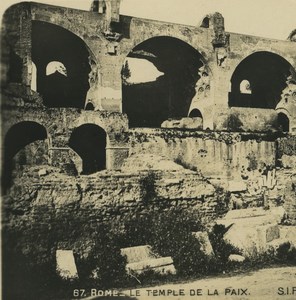 Italy Roma Rome Temple of Peace Old SIP Stereoview Photo 1900's