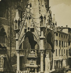 Italy Verona Monument Scaligeri Scaliger Tombs Old NPG Stereoview Photo 1900