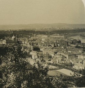 Czech Prague panorama Old NPG Stereoview Photo 1900