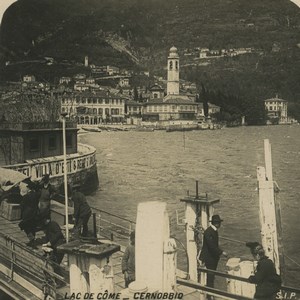 Italy Lake Como Cernobbio Old SIP Stereoview Photo 1900