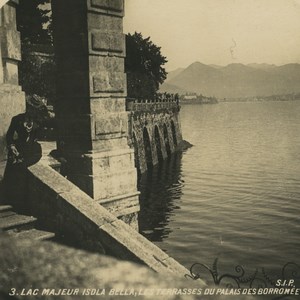 Italy Lake Maggiorre Isola Bella Palace Old SIP Stereoview Photo 1900's