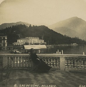Italy Lake Como Bellagio Old SIP Stereoview Photo 1900's #1
