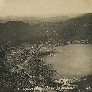 Italy Lake Como Como Panorama from Brunate Old SIP Stereoview Photo 1900's #2