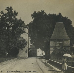 France Brantome Castle Chateau Old Stereoview Photo SIP 1910